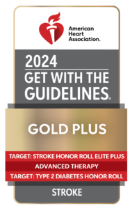 2024 AHA Get With The Guidelines Stroke Gold Plus Elite Plus Advanced Therapy Type 2 Diabetes logo