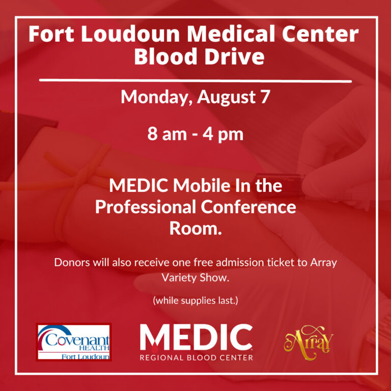 MEDIC Blood Drive at Fort Loudoun Medical Center - Covenant Health