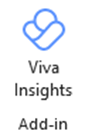 This image shows the Viva Insights logo with the Add-in option. 